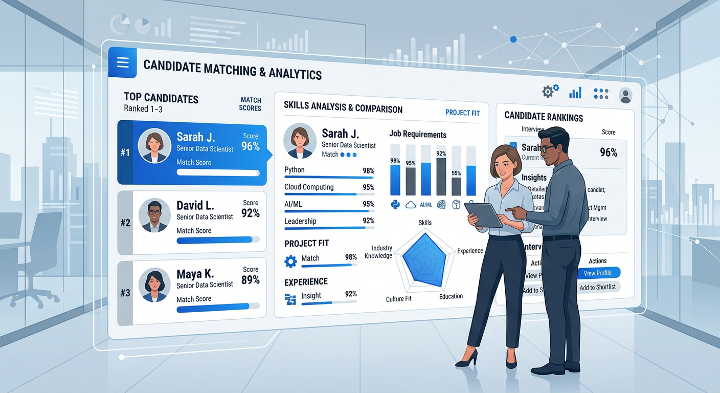 KARE semantic candidate matching and analytics illustration