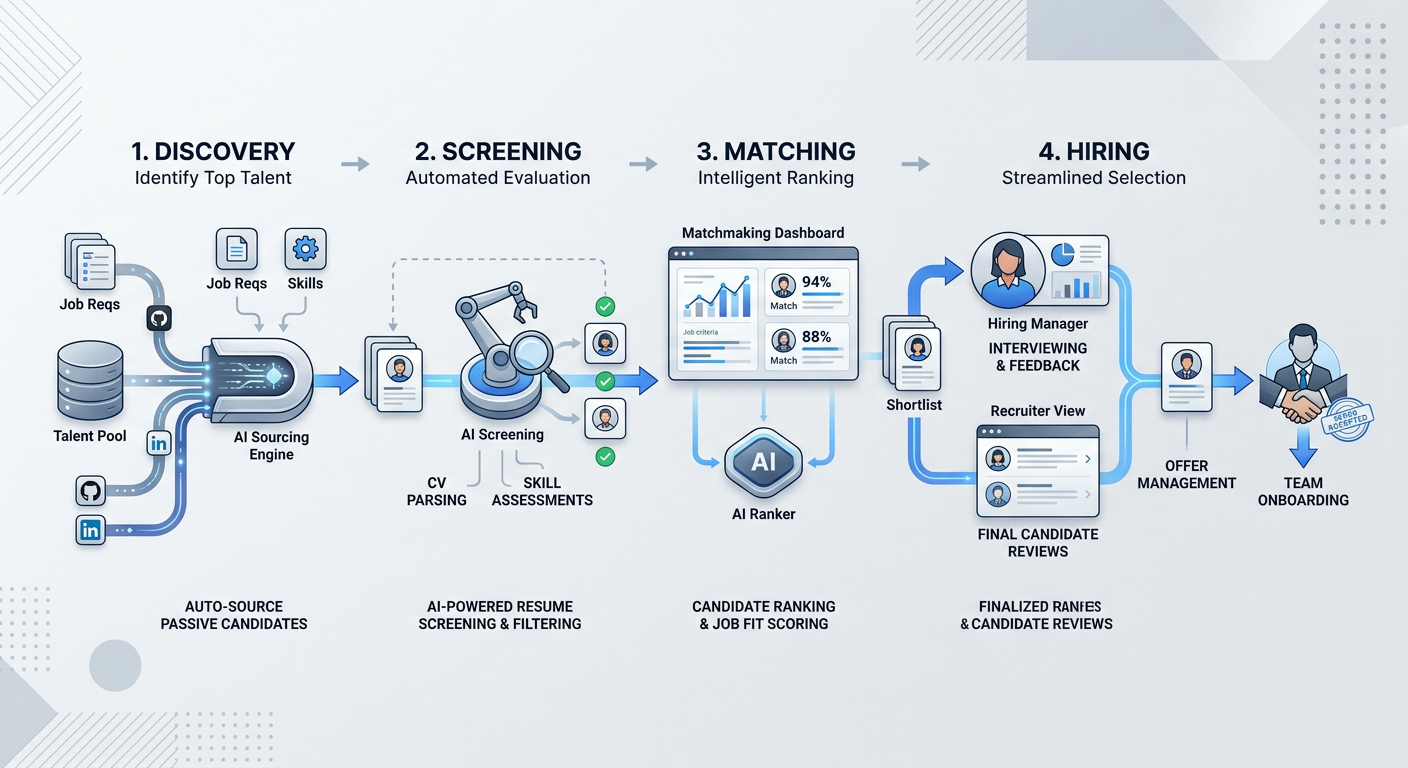 KARE autonomous recruitment workflow illustration